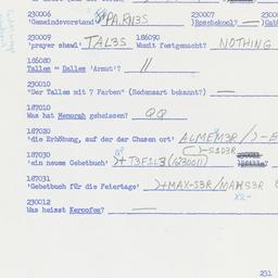 Western questionnaire, answ...
