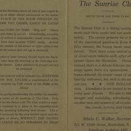 Sunrise Club Dining Society...