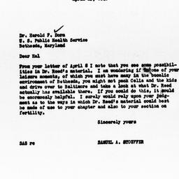 Letter from Samuel A. Stouf...