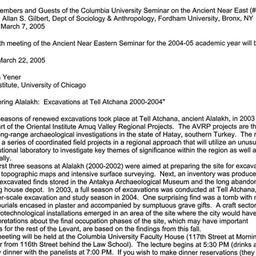 Announcements, 2005-03-22. ...