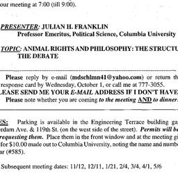Announcements, 2002-10-08. ...
