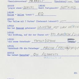 Western questionnaire, answ...