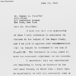 Letter from Frederick P. Ke...
