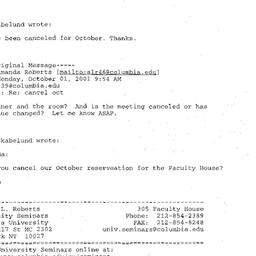 Correspondence, 2001-10-02....