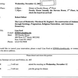 Announcements, 2003-11-12. ...