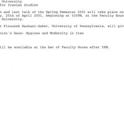 Announcements, 2001-04-25. ...