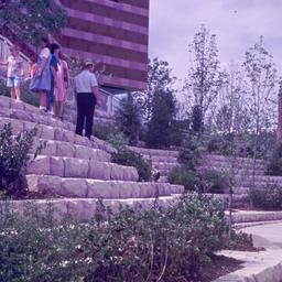 Visitors standing on terrac...