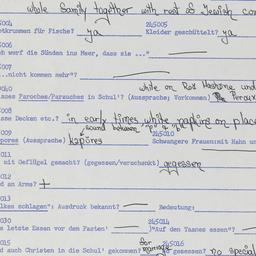 Western questionnaire, answ...