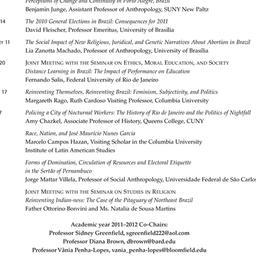 Schedules, Brazil, seminar ...