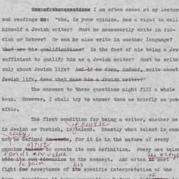 Jewish Writer and a Yiddish...