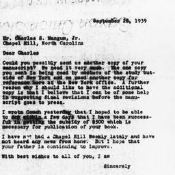 Letter from Guy B. Johnson ...