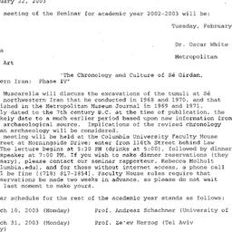 Announcements, 2003-02-11. ...