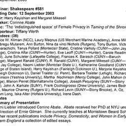 Minutes, 2003-09-12. Shakes...