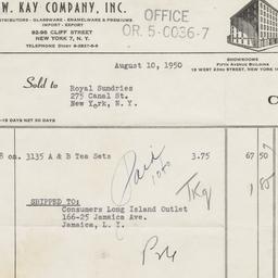 W. Kay Company, Inc. Bill o...
