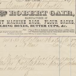 Robert Gair, bill or receipt