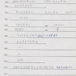 Eastern questionnaire, answ...