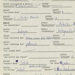 Western questionnaire, answ...