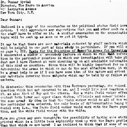 Letter from Ralph J. Bunche...