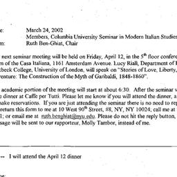 Announcements, 2002-04-12. ...