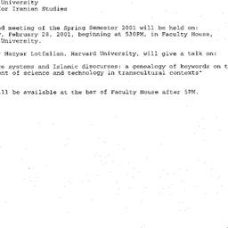 Announcements, 2001-02-28. ...