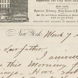 French's Hotel. Letter