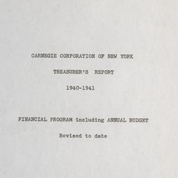 Treasurer's Report, 194...