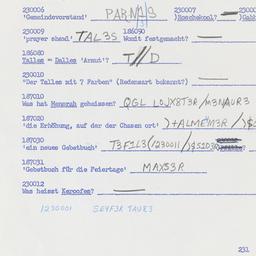 Western questionnaire, answ...