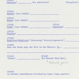 Western questionnaire, answ...