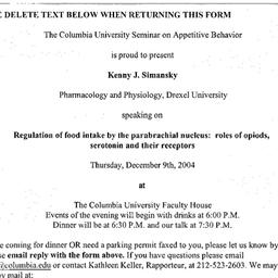 Announcements, 2004-12-09. ...