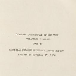 Treasurer's Report, 193...
