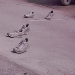 Empty shoes on undulating h...