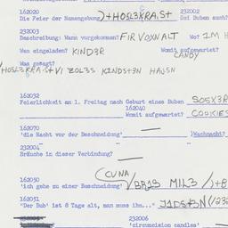 Western questionnaire, answ...