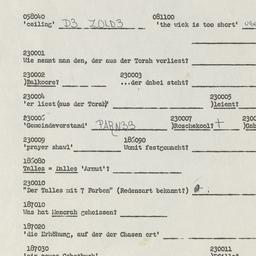 Western questionnaire, answ...