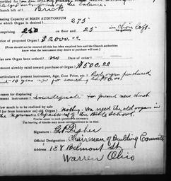 Carnegie Church Organs, War...