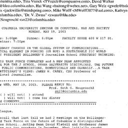 Announcements, 2003-05-19. ...