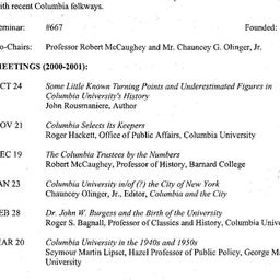 Schedules, History of Colum...