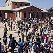Catholic Church outside, af...