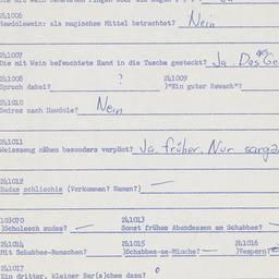 Western questionnaire, answ...