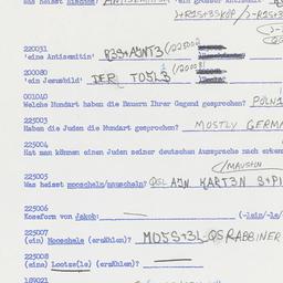 Western questionnaire, answ...