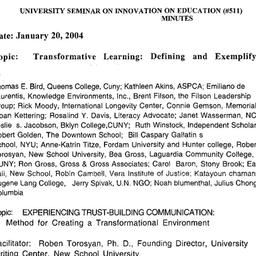 Minutes, 2004-01-20. Innova...