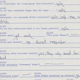 Western questionnaire, answ...