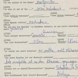 Western questionnaire, answ...