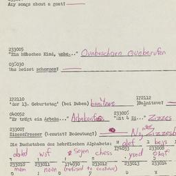 Western questionnaire, answ...