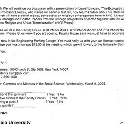 Announcements, 2005-03-09. ...