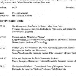 Schedules, Post-Communist S...