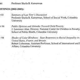 Schedules, Child and Family...