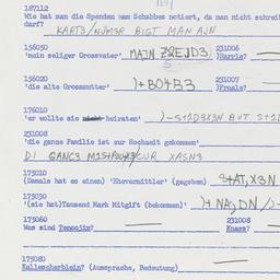 Western questionnaire, answ...