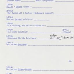 Western questionnaire, answ...