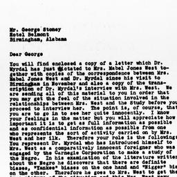 Letter from Ralph J. Bunche...