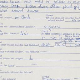 Western questionnaire, answ...